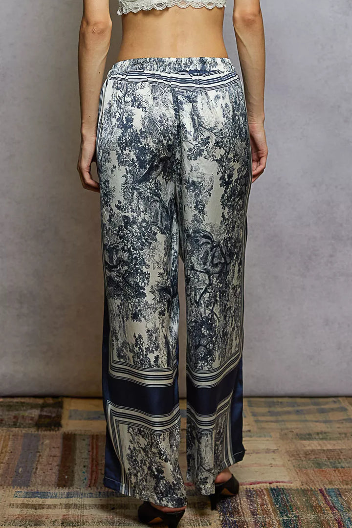 POL Floral Printed Woven Wide Leg Drawstring Pants | Pants Daverri Fashions