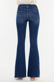 Kancan Cat's Whiskers Raw Hem Flare Jeans | Jeans Daverri Fashions