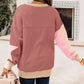 Star Patchwork Exposed Seam Drop Shoulder Sweatshirt - DAVERRI FASHIONS