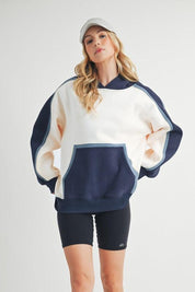 Aemi + Co Color Block Kangaroo Pocketed Hoodie | Hoodies Daverri Fashions