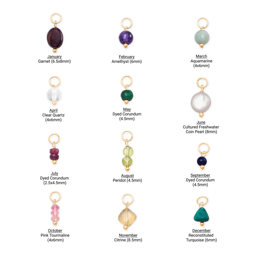 14/20 Gold Filled Gem Drop Birthstone Charm (-December) Charms