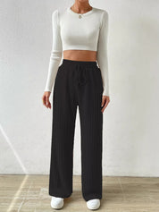 Drawstring Wide Leg Pants | Lounge Pants Daverri Fashions
