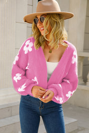 Angel Wings Floral Open Front Fuzzy Cardigan | Cardigans Daverri Fashions