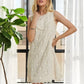 ADORA Applique Round Neck Sleeveless Shift Dress Mini Dresses