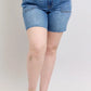 Judy Blue Full Size Mid Rise Bermudas Denim Shorts W/ Back Flap Pockets Plus Size Denim Shorts