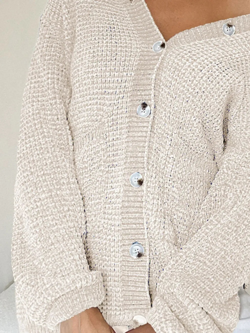 Pocketed V-Neck Button Up Cardigan | Cardigans Daverri Fashions