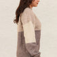 VERY J Color Block Mock Neck Drop Shoulder Sweater Sweaters