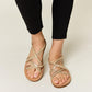 Rhinestone Crisscross Flat Sandals GOLD SANDALS