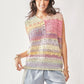 Davi & Dani pastel rainbow striped crochet sleeveless vest top