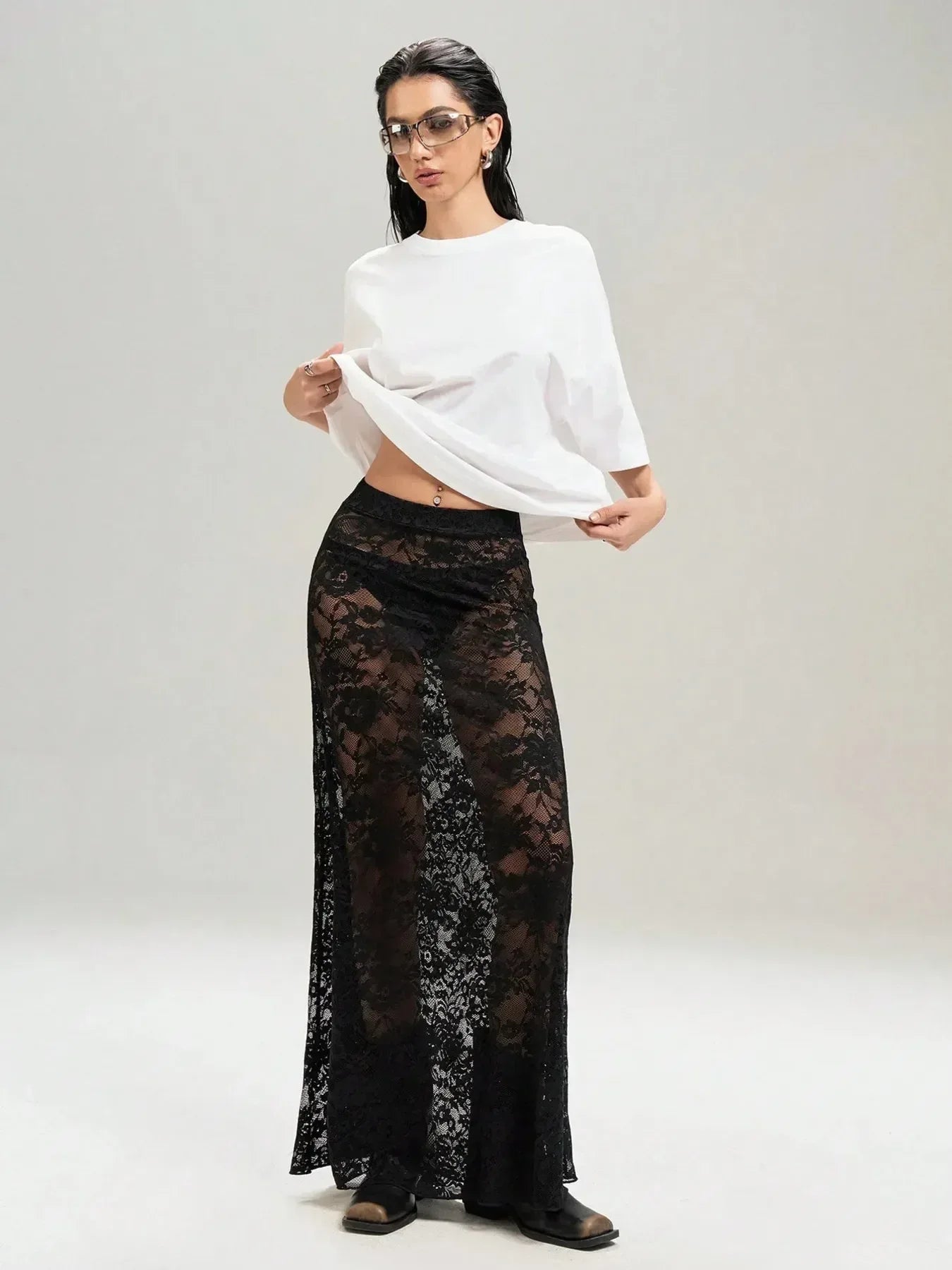 Lace Maxi Skirt - DAVERRI FASHIONS