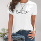 SMILE Round Neck Short Sleeve T-Shirt - DAVERRI FASHIONS