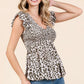 Mittoshop Leopard Print Ruffle Smock Blouse Blouses