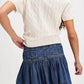 Buttoned Ruffled Mini Denim Skirt - DAVERRI FASHIONS