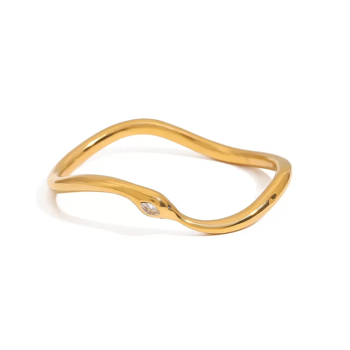 18K Gold-Plated Wave Bracelet - DAVERRI FASHIONS