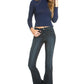 O2 Denim Five Pocket Mid-Rise Flared Jeans-Made in USA Jeans
