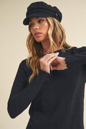 Aemi + Co Lettuce Hemline Round Neck Raglan Sleeve T-Shirt | T-Shirts Daverri Fashions