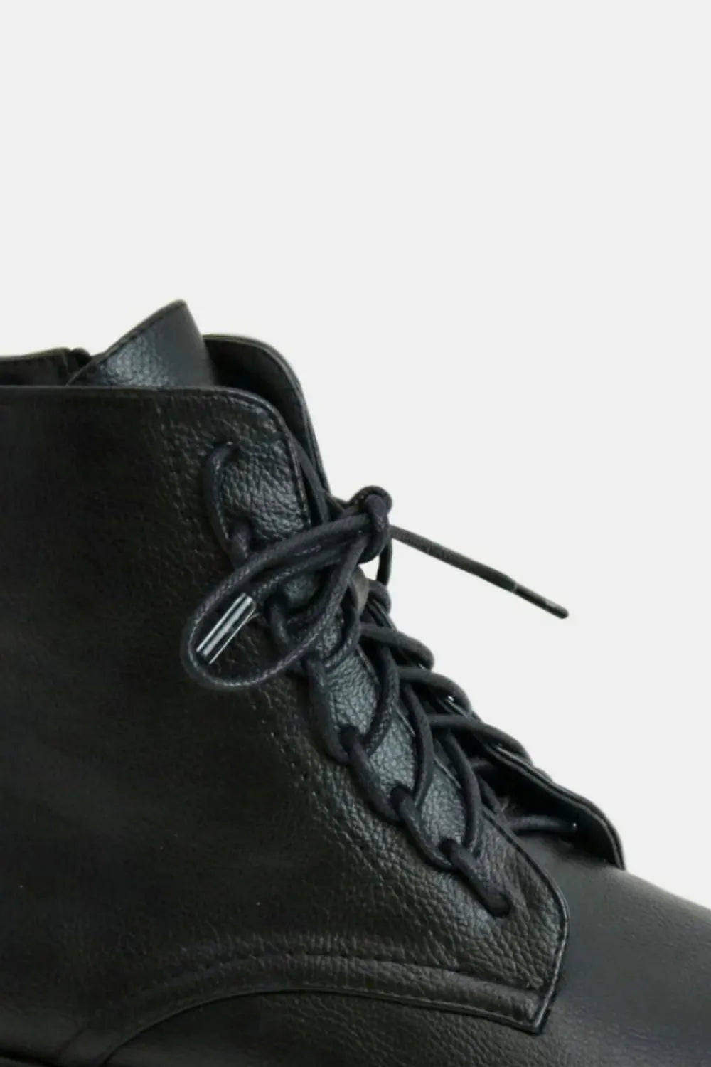 Beast Fashion Faux Leather Lace-Up Boots with Side Zipper | Boots Daverri Fashions