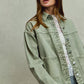 Soft sage green SO ME Vintage Washed Button Twill Shacket