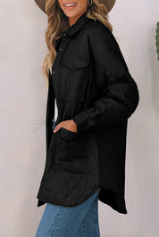 Snap Down Collared Winter Coat | Coats Daverri Fashions
