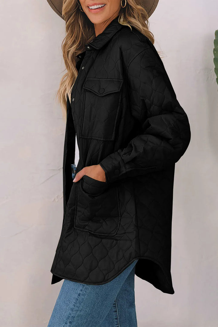 Snap Down Collared Winter Coat | Coats Daverri Fashions