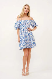 And The Why Off Shoulder Bubble Sleeve Dress | Mini Dresses Daverri Fashions