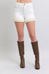 Judy Blue High Waist Shearling Cuff Denim Shorts WHT