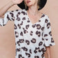 BiBi Leopard Printed V Neck Woven Top with Ruffled - DAVERRI FASHIONS