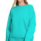 Zenana Fleece Crewneck Long Sleeve Sweatshirt - DAVERRI FASHIONS