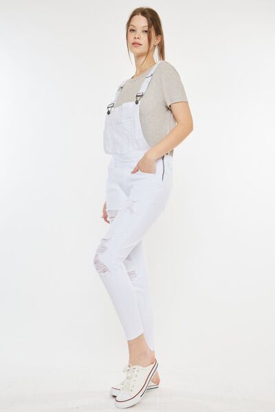 Kancan Distressed Skinny Denim Overalls Overalls