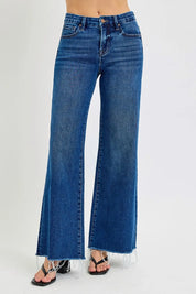 RISEN Tummy Control High Rise Wide Leg Jeans | Daverri Fashions