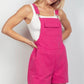 VERY J Adjustable Suspender Overalls with Pockets Fuchsia S Shortalls