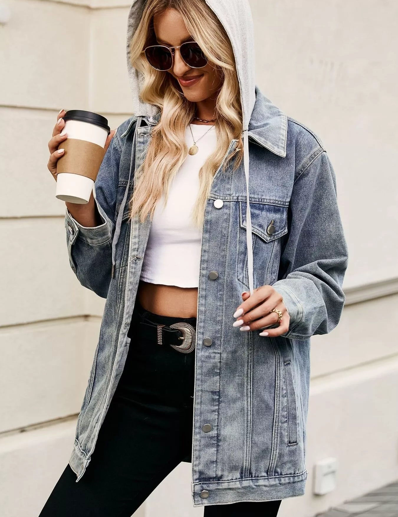 Button Up Long Sleeve Denim Jacket | Denim Jackets Daverri Fashions