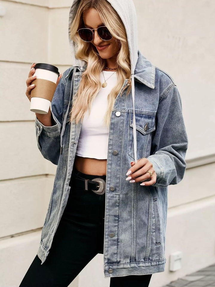 Button Up Long Sleeve Denim Jacket | Denim Jackets Daverri Fashions