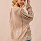 BiBi Open Seam Detail Textured Stripe Knit Top - DAVERRI FASHIONS