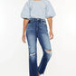 Kancan High Rise Distressed Slim Straight Jeans - DAVERRI FASHIONS