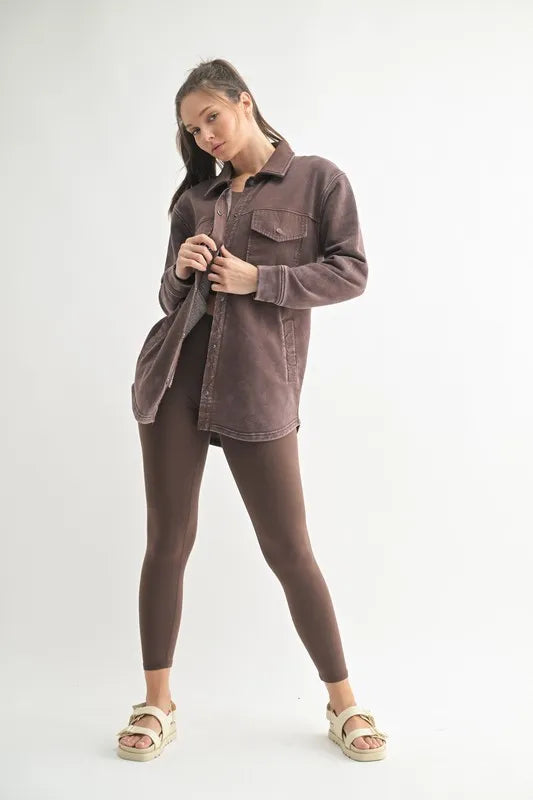 MONO B Snap-On Shacket with Pockets