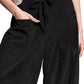 Daverri Fashions Casual Corduroy Wide Leg Pants with Pockets - DAVERRI FASHIONS