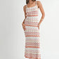 MABLE Lightweight Pointelle Chevron Knit Maxi Dress - DAVERRI FASHIONS