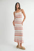 MABLE Lightweight Pointelle Chevron Knit Maxi Dress - DAVERRI FASHIONS
