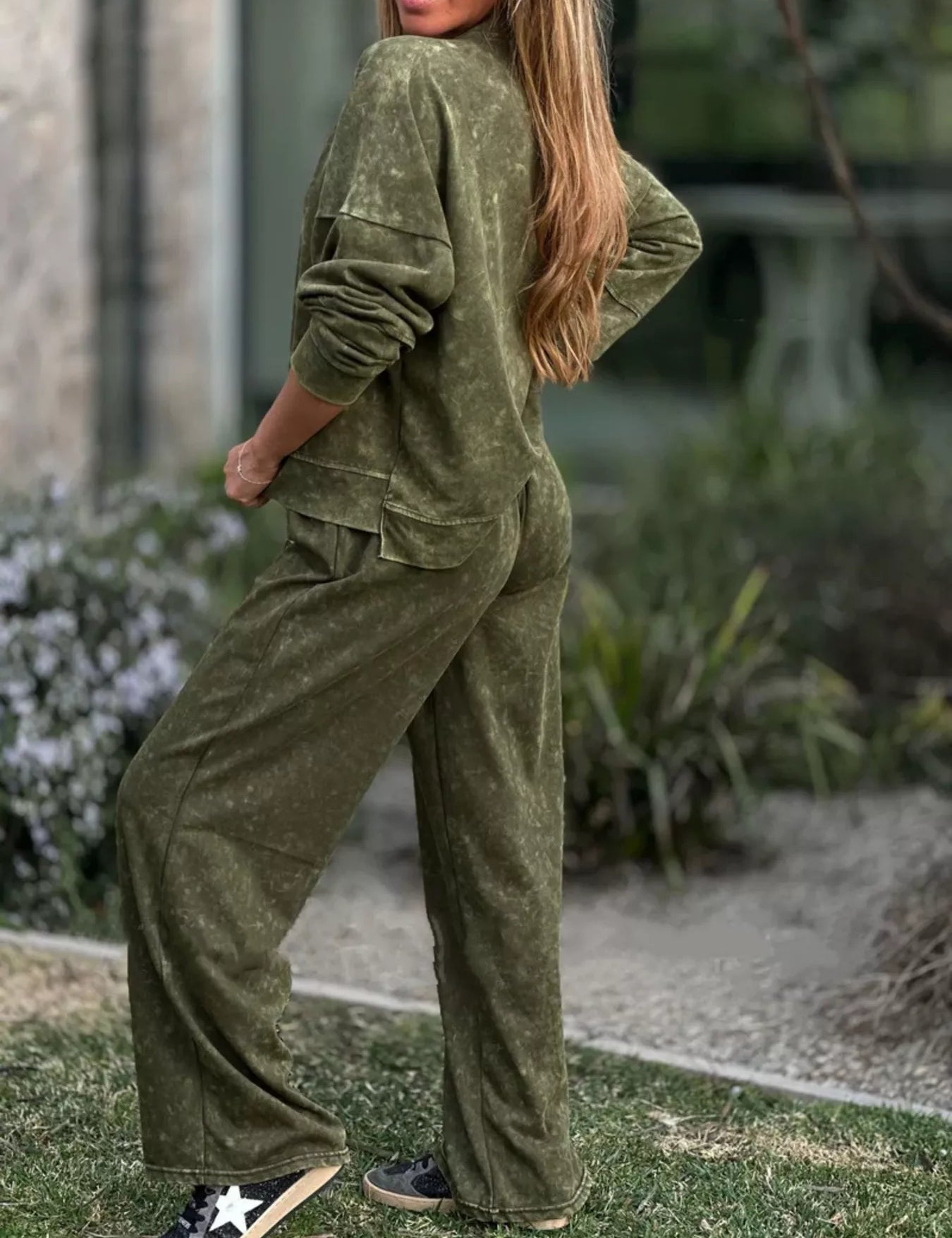 Full Size Round Neck Long Sleeve Top and Pants Set Plus Size | Loungewear Sets Daverri Fashions
