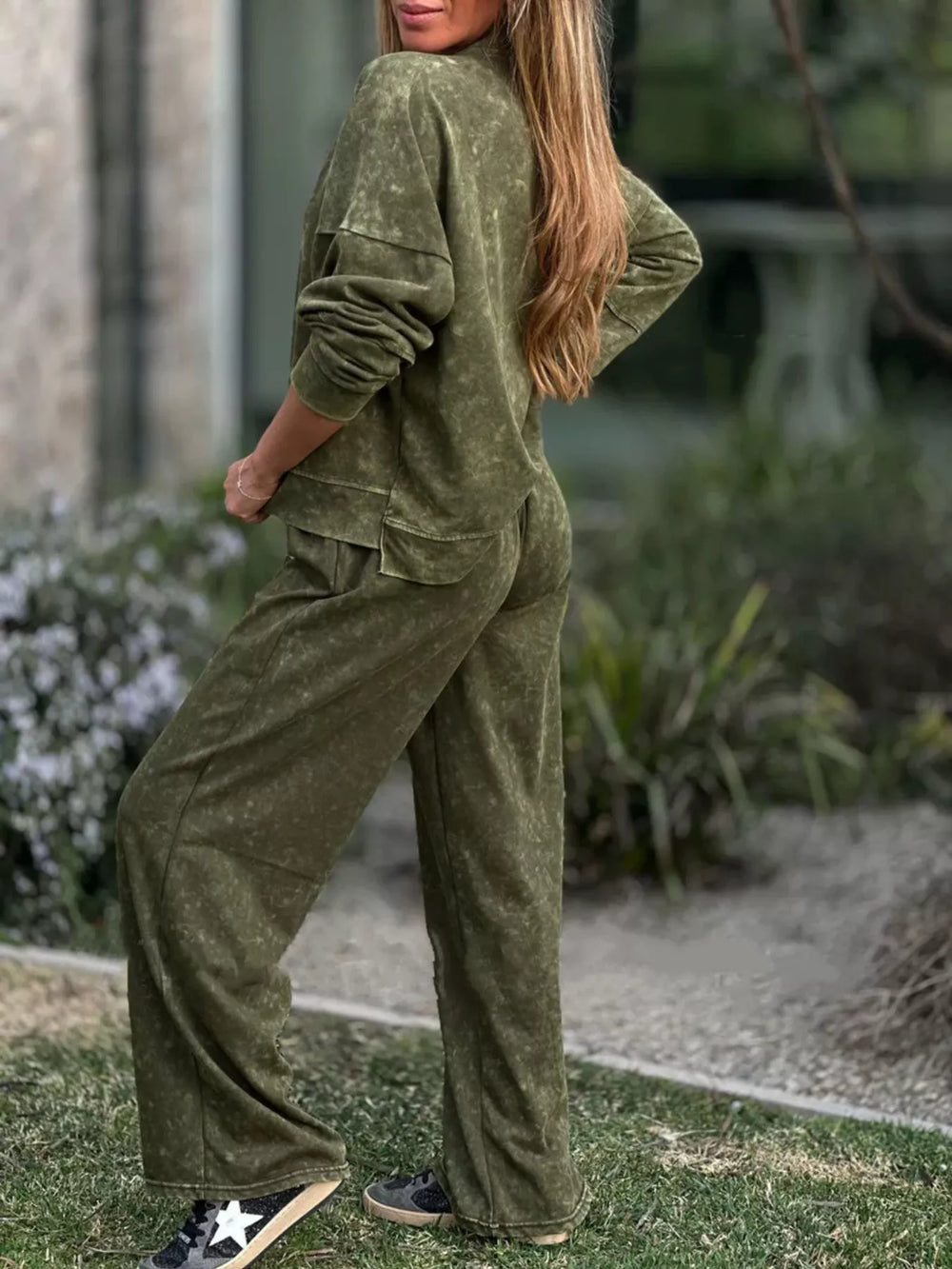 Full Size Round Neck Long Sleeve Top and Pants Set Plus Size | Loungewear Sets Daverri Fashions