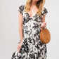 And The Why Ruffled Sleeve Tiered Floral Print Maxi Dress - DAVERRI FASHIONS