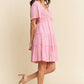 Davi & Dani Jacquard Checker Smocking Tiered Dress Mini Dresses