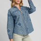 Umgee Paisley Print Denim Shirt Jacket Shackets