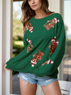 Sequin Gingerbread Man Long Sleeve Sweatshirt - DAVERRI FASHIONS