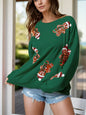 Sequin Gingerbread Man Long Sleeve Sweatshirt - DAVERRI FASHIONS