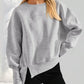 Daverri Fashions Casual Loose Side Slit Sweatshirt - DAVERRI FASHIONS