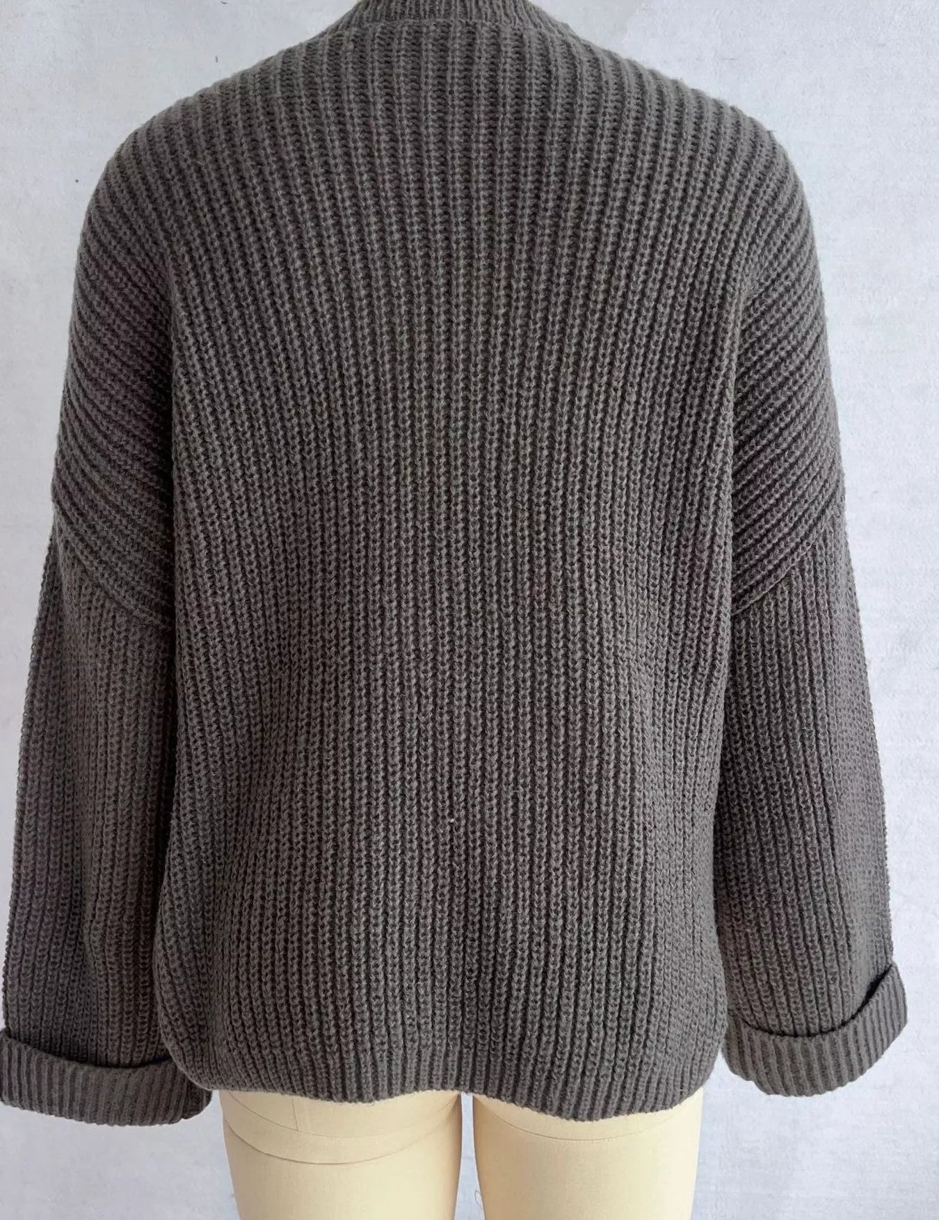 Asymmetrical Button Detail Sweater | Sweaters Daverri Fashions