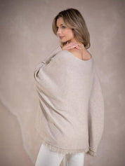 Raw Hem V-Neck Sweater | Sweaters Daverri Fashions