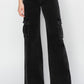 Risen Black High Rise Wide Leg Cargo Jeans Cargo Jeans